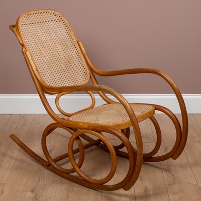 Lot 1015 - A Thonet bentwood rocking chair