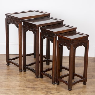 Lot 458 - Hongmu quartetto of occasional tables Chinese,...