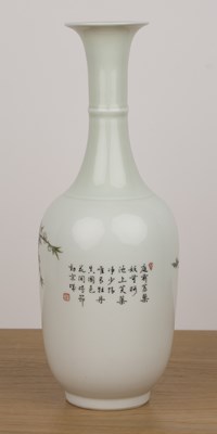 Lot 140 - White ground porcelain slender vase Chinese,...