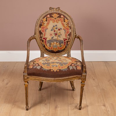 Lot 261 - A Hepplewhite oval-backed armchair