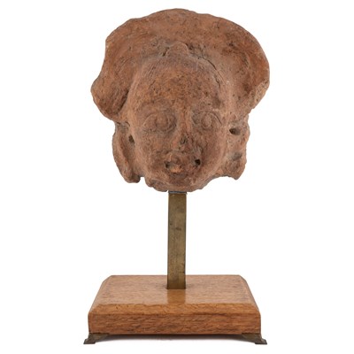 Lot 130 - An ancient Indian terracotta pottery head 16cm...