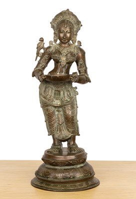 Lot 436 - Bronze Lakshmi figure Indian with finely...