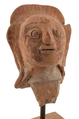 Lot 133 - An ancient Indian terracotta head 10cm wide...