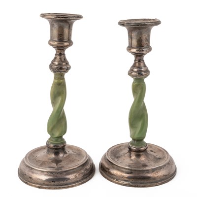 Lot 27 - A pair of silver candlesticks