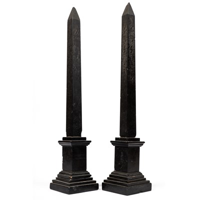 Lot 69 - A pair of slate obelisks