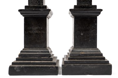 Lot 69 - A pair of slate obelisks