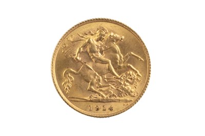 Lot 324 - A George V half sovereign, dated 1914