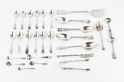 Lot 293 - A quantity of mixed silver flatware, to...