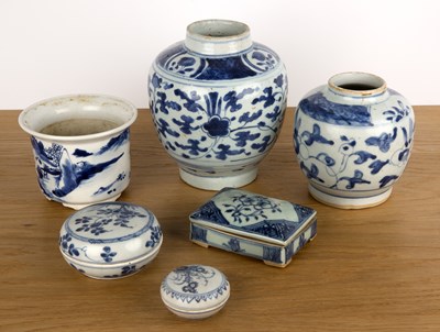 Lot 145 - Group of blue and white porcelain Chinese,...