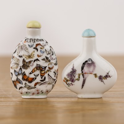 Lot 256 - Two porcelain snuff bottles Chinese, 20th...