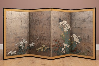 Lot 441 - A Japanese four-fold screen