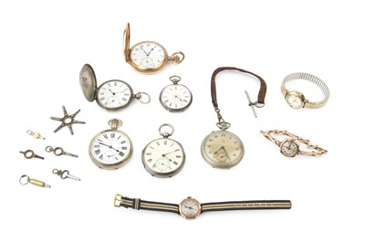 Lot 181 - An Edwardian silver open face pocket watch,...