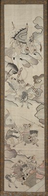 Lot 294 - Embroidered panel Chinese  on silk ground,...