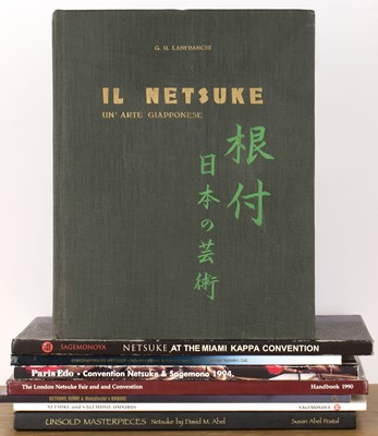 Lot 350 - Collection of catalogues on netsukes in...