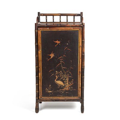 Lot 185 - A late 19th century lacquered bamboo cabinet...