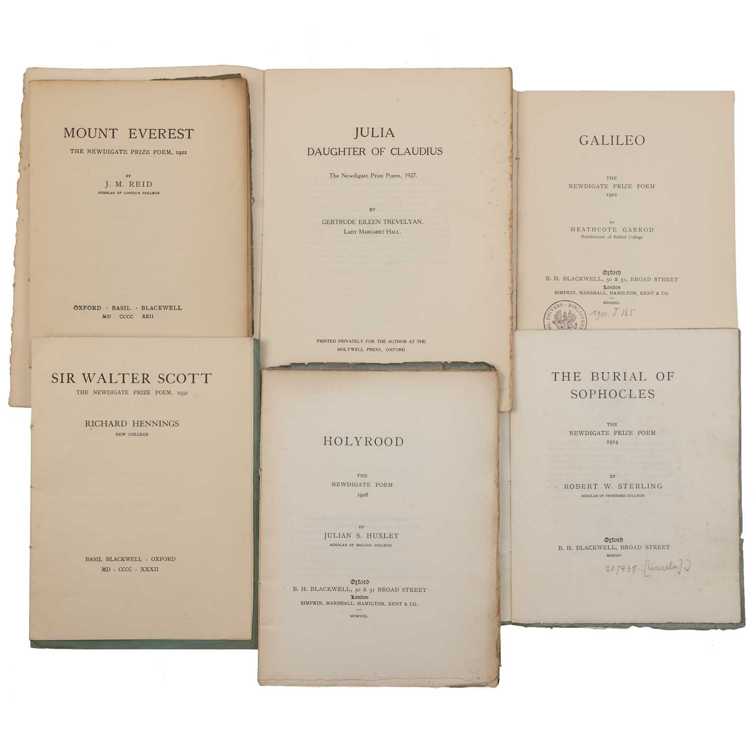 Lot 505 - Oxford University Newdigate Prize Poems. 19...