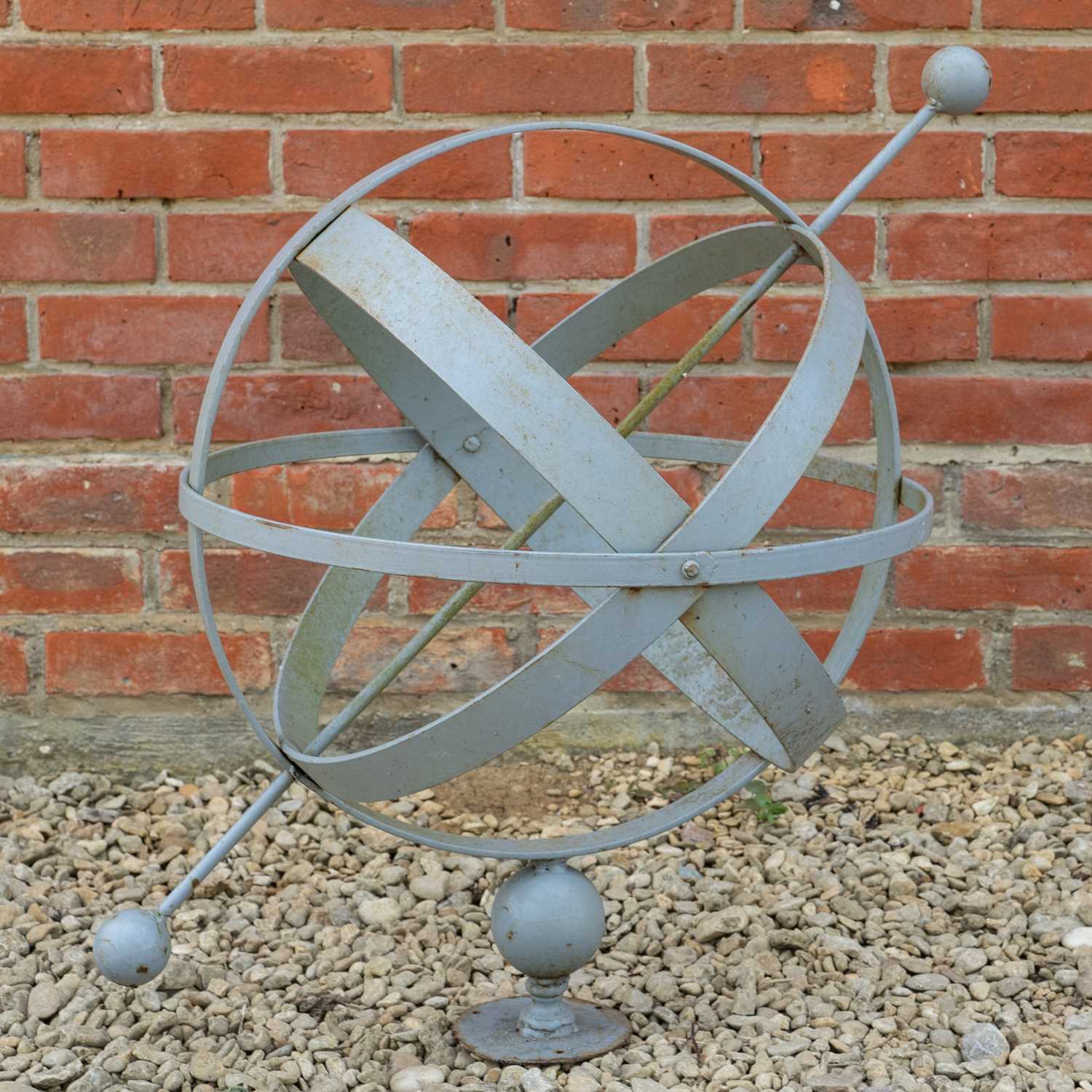 Lot 1240 - A wrought iron armillary sphere