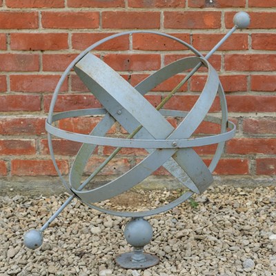 Lot 1240 - A wrought iron armillary sphere