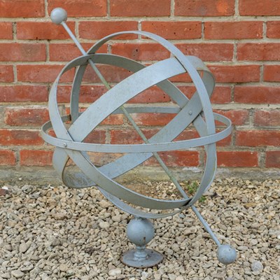 Lot 1240 - A wrought iron armillary sphere