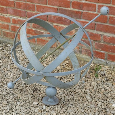 Lot 1240 - A wrought iron armillary sphere