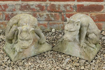 Lot 1227 - A pair of old gate post finials