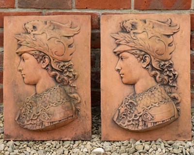 Lot 1301 - Two terracotta coloured Renaissance style plaques