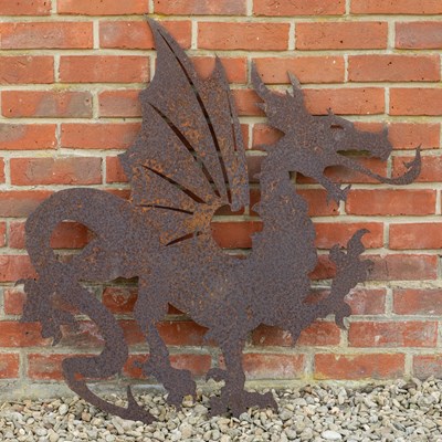 Lot 1345 - A steel dragon silhouette