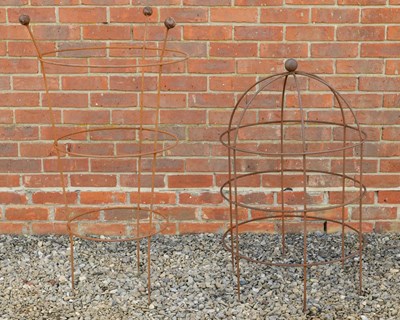 Lot 1270 - Two wrought iron peony or plant supports