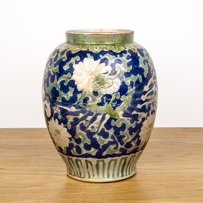 Lot 164 - Qajar glazed vase Iran, 19th/early 20th...