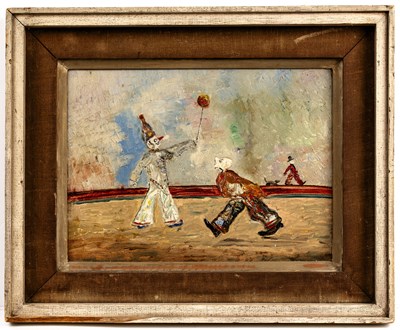 Lot 212 - Fred Uhlman (1901-1985) Clowns oil on board 23...