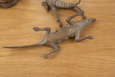 Lot 459 - Group of Benin style bronze figures Fon people...