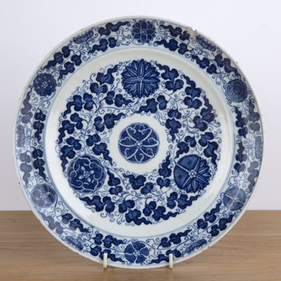 Lot 200 - Blue and white porcelain plate Chinese,...