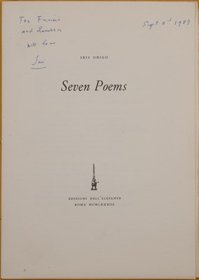 Lot 337 - Origo (Iris) Seven Poems - Edizioni...