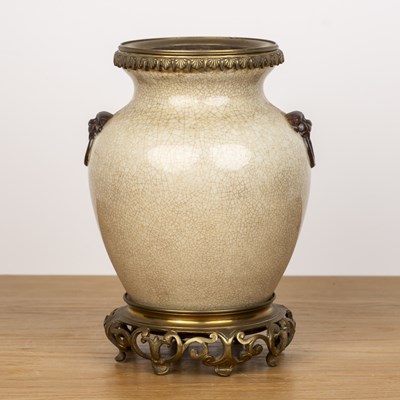 Lot 186 - Gilt-mounted crackle glaze vase Chinese, 19th...