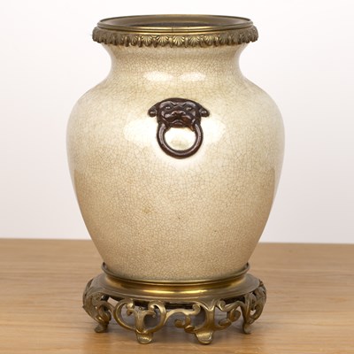 Lot 186 - Gilt-mounted crackle glaze vase Chinese, 19th...