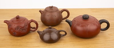 Lot 187 - Collection of four Yixing teapots Chinese...