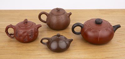 Lot 187 - Collection of four Yixing teapots Chinese...