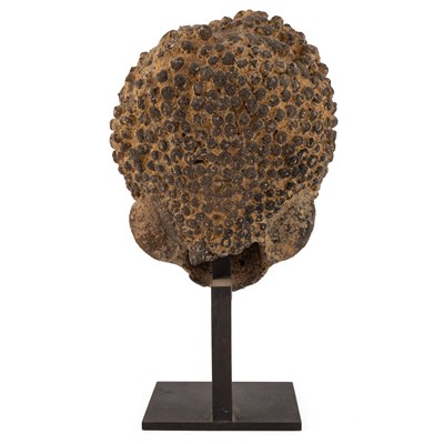 Lot 139 - An antique African pottery head, possibly Akan,...