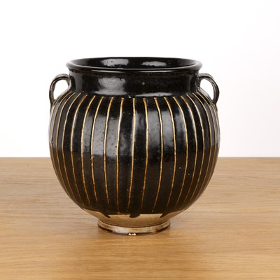 Lot 462 - Treacle glazed two handled vase Chinese, 19th...