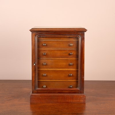 Lot 396 - A mahogany six-drawer tabletop collectors cabinet