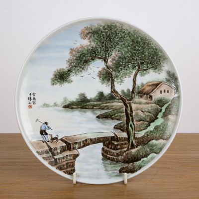 Lot 466 - Porcelain painted plate Chinese, Republic...