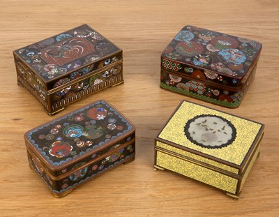 Lot 270 - Four cloisonne boxes Japanese, early 20th...