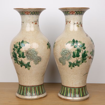 Lot 163 - Pair of crackleware vases Chinese, 19th...