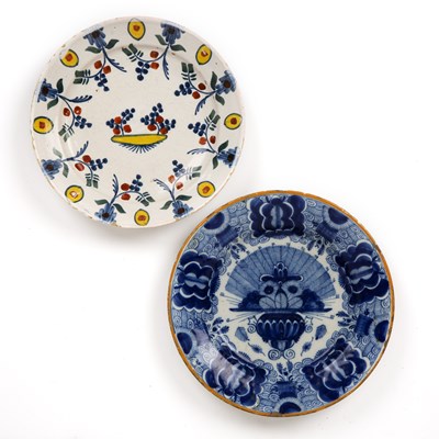 Lot 209 - An early 18th century polychrome Delft plate...