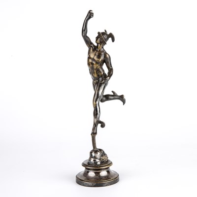 Lot 23 - A 19th century silvered bronze Mercury after...