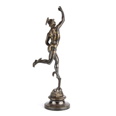 Lot 23 - A 19th century silvered bronze Mercury after...