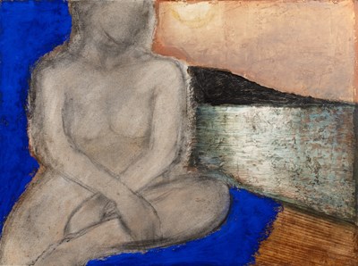 Lot 186A - John Emanuel (b.1930) 'Figure and skyline in...