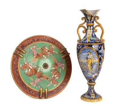 Lot 231 - A 19th century Italian majolica vase 41cm high...