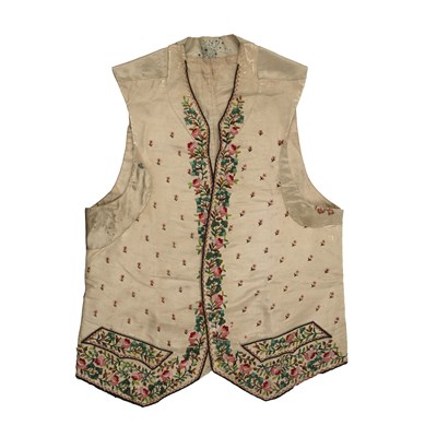 Lot 242 - A Georgian silk embroidered waistcoat,...