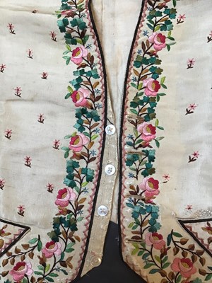 Lot 242 - A Georgian silk embroidered waistcoat,...